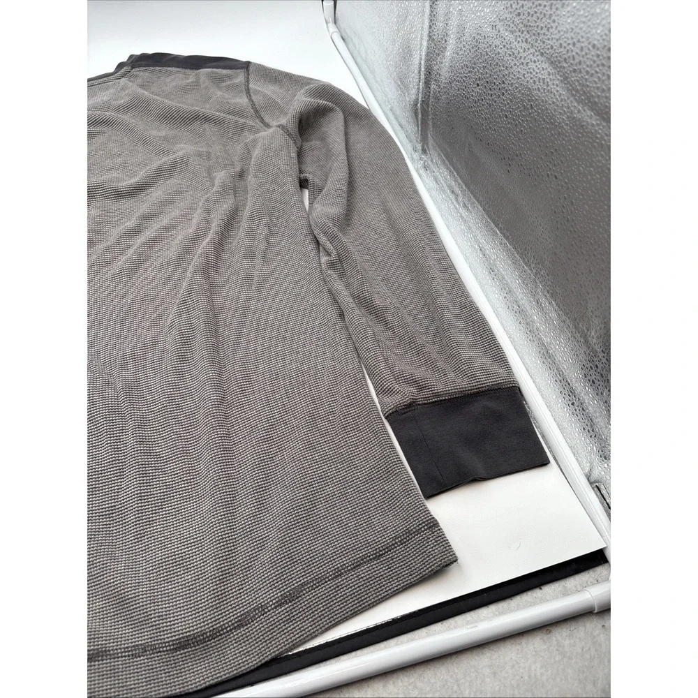 Banana Republic Thermal Style Long Sleeve‎ Shirt Mens Size Large Gray Cotton